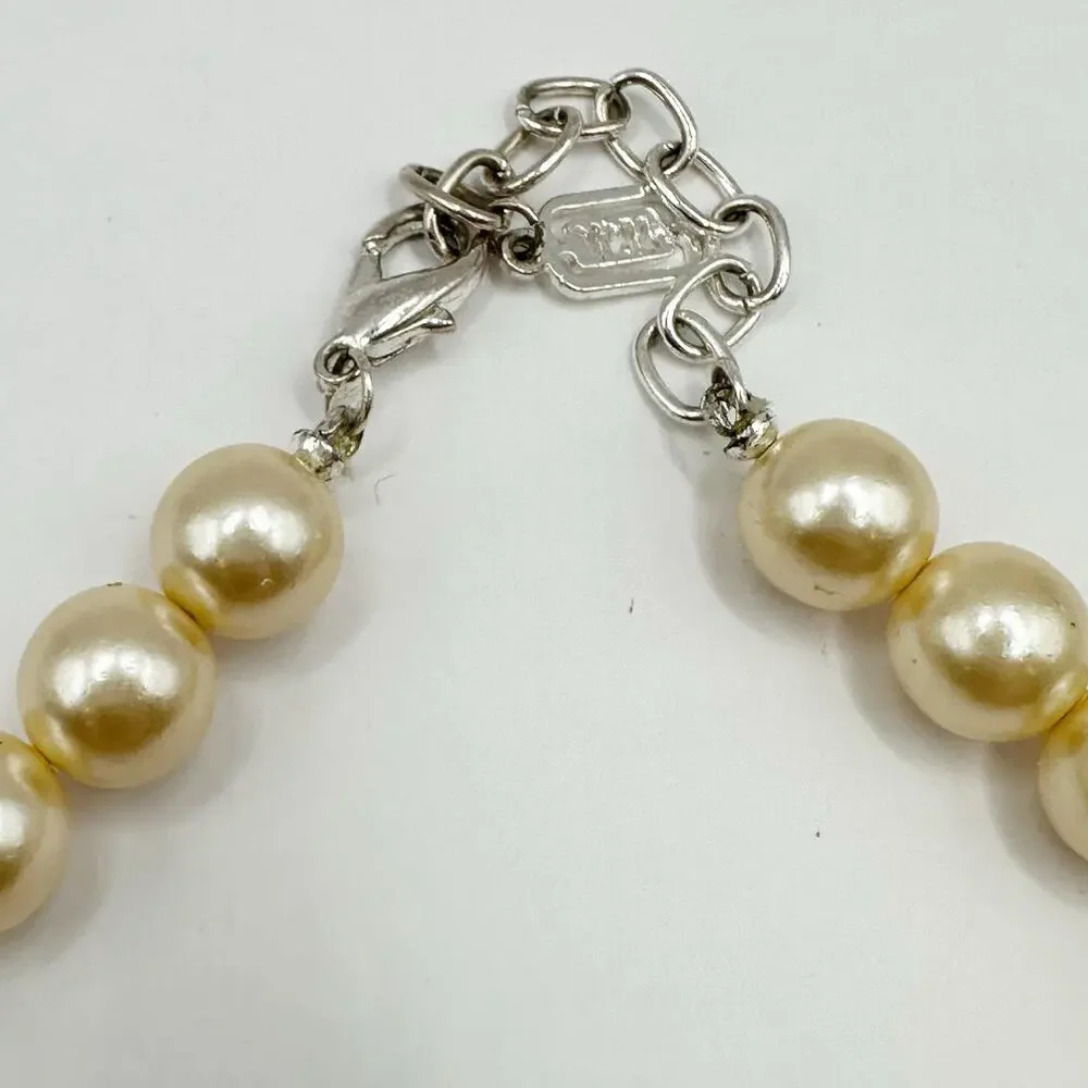 Jones New York Necklace Faux Pearl Pendant JNY Costume Jewelry Retro